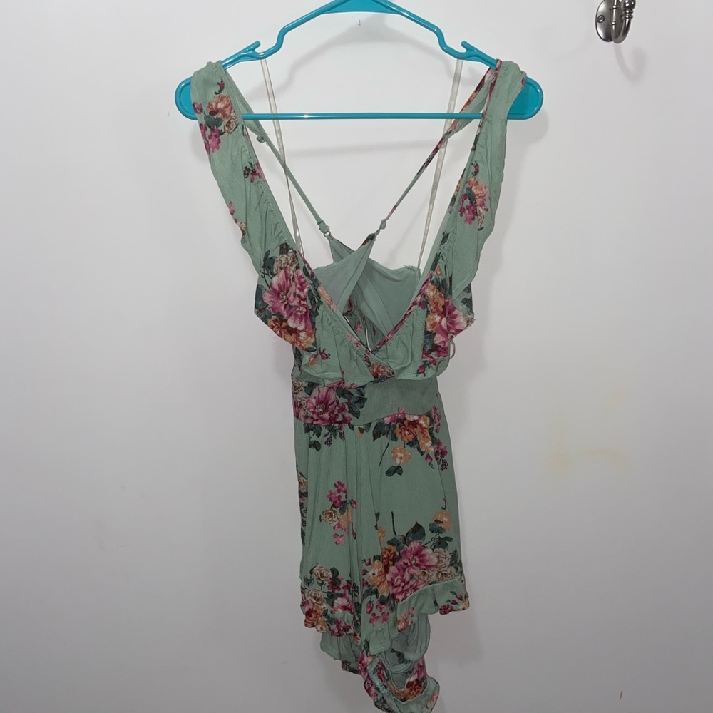 Green Floral Romper (Size XS)